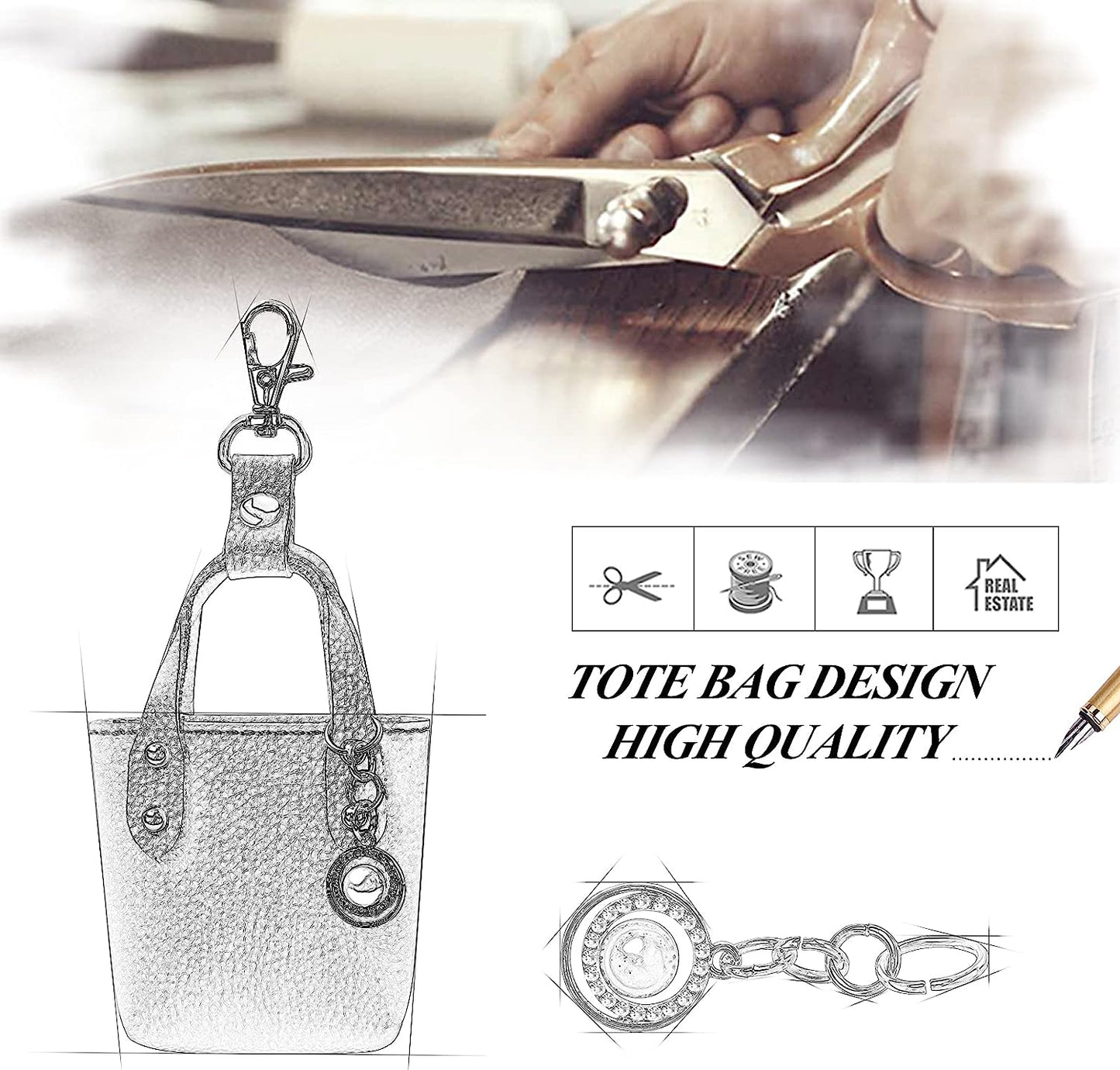 FYY Designed for Airpods Pro Case, [Tote Bag Design] Premium PU Leather Cute Protective Shockproof Bag Cover with Buckles Rhinestones Compatiable with Wireless Charging for Girls Teens Women Pink  GUANGZHOU WENYI COMMUNICATION EQIPMENT CO.,LTD   