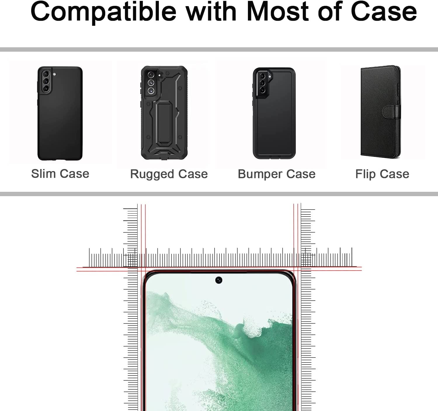 Iander 3 Pack Galaxy S22 Screen Protector, 3 Pack Camera Lens Protector with Easy Installation Tray, Supports Fingerprint Sensor, HD Retina Clarity, Case Friendly  iAnder   