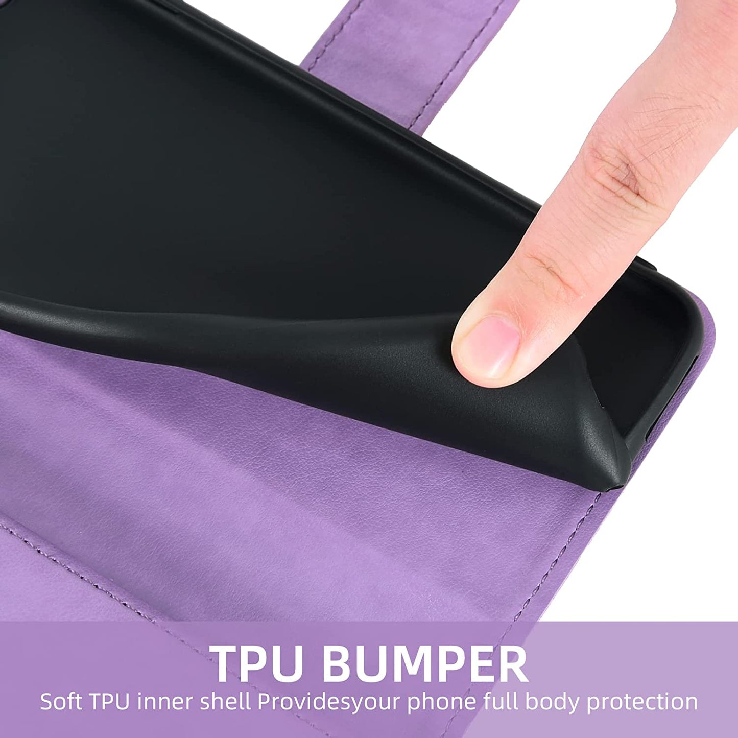 Asuwish Compatible with LG G6 Wallet Case and Tempered Glass Screen Protector Flower Leather Flip Card Holder Stand Cell Phone Cover for LGG6 Thinq LG6 Thin Q G 6 plus G6+ 6G VS988 H872 Women Purple  Asuwish   