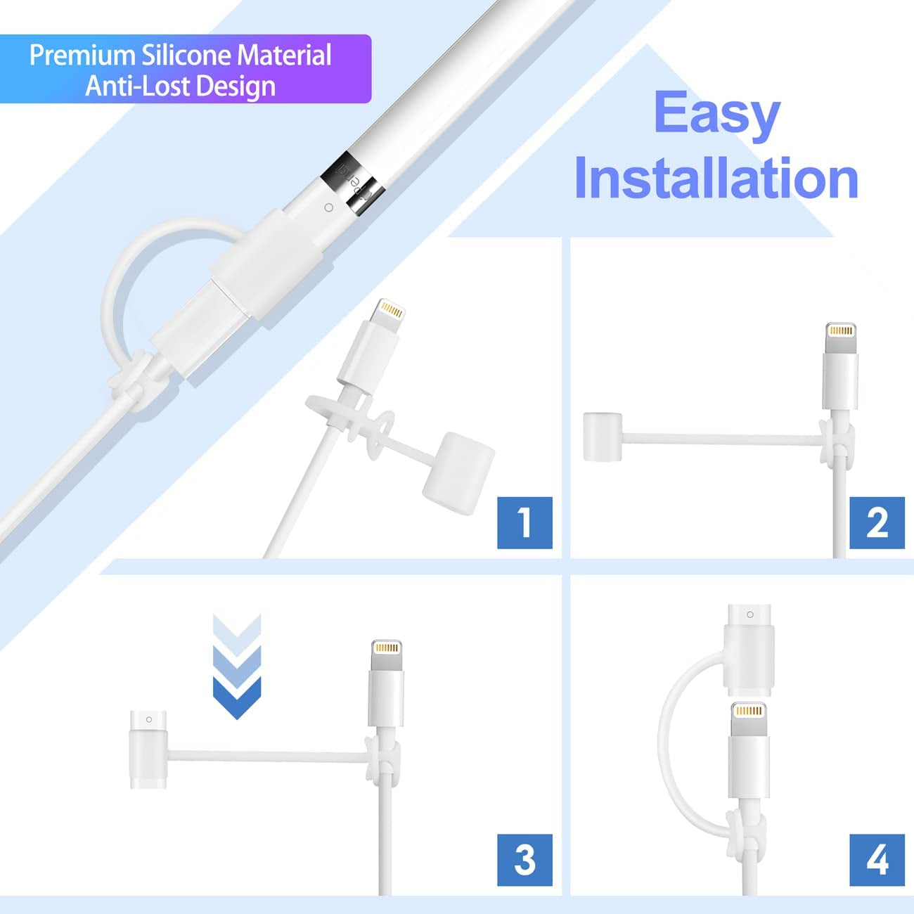 Hiicopa Charger Adapter Compatible with Apple Pencil 1St Generation, Female to Female Charging Connector for Ipad Pen 1St Gen - 2 Pack  Hiicopa   