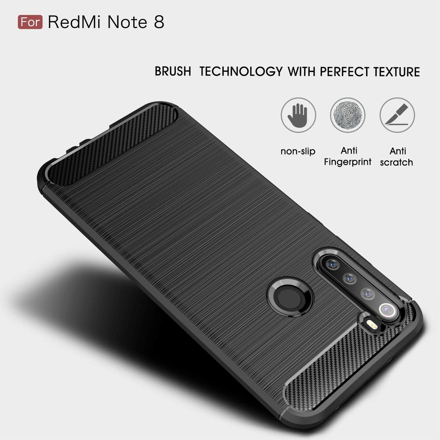 Cruzerlite Case Compatible with Xiaomi Redmi Note 8 Case, Carbon Fiber Texture Design & Leather Texture Design Back Cover Anti-Scratch Shock Absorption Case Made for Xiaomi Redmi Note 8 (Red)  Swiss Case Limited   
