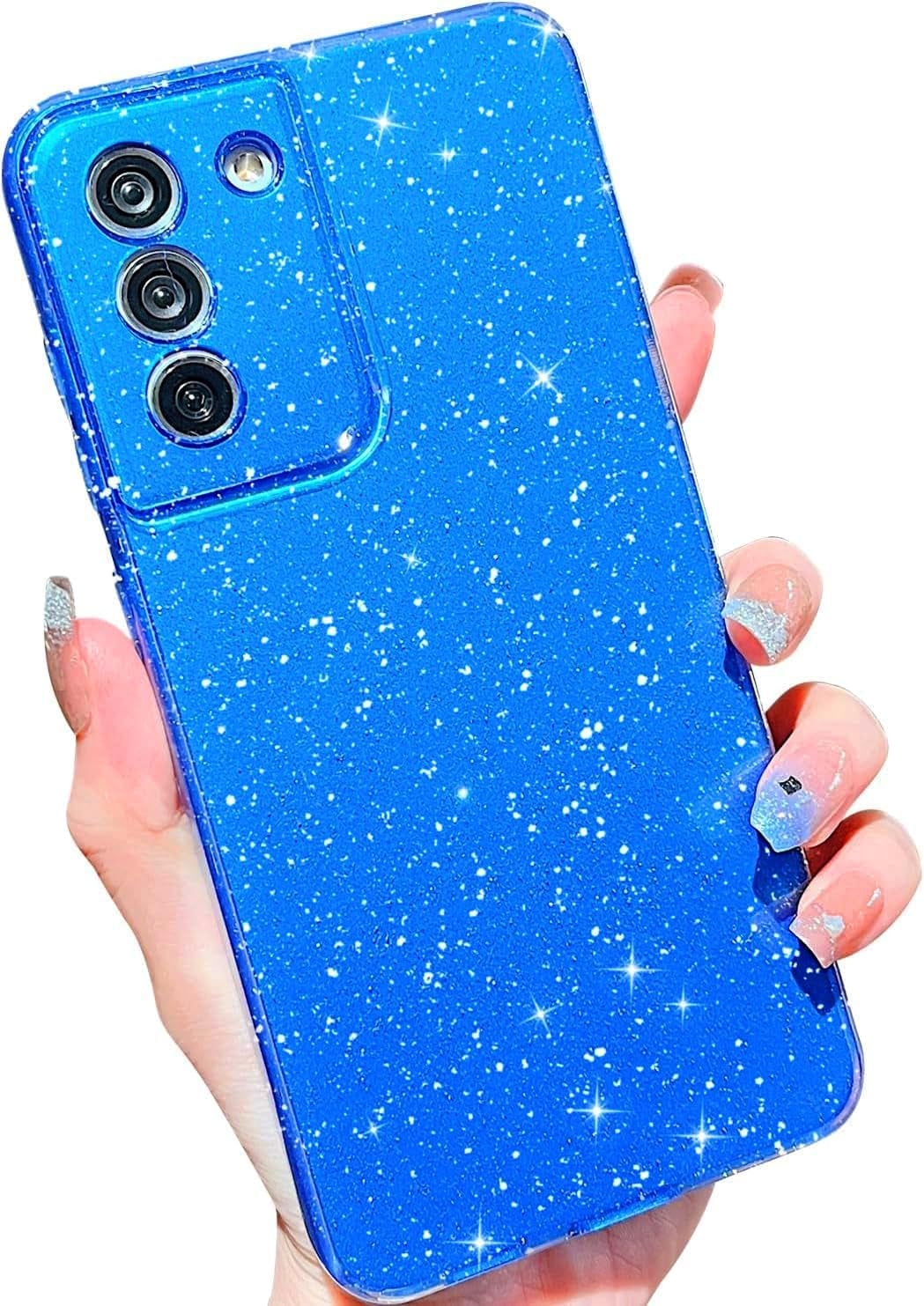 MINSCOSE Compatible with Samsung Galaxy S21 plus 5G Case,Cute Bling Glitter Thin Slim Shockproof TPU Sparkly Cover for Women Girl for Galaxy S21 plus 6.7 Inch-Mint Green  MINSCOSE Dark Blue S21 Fe 