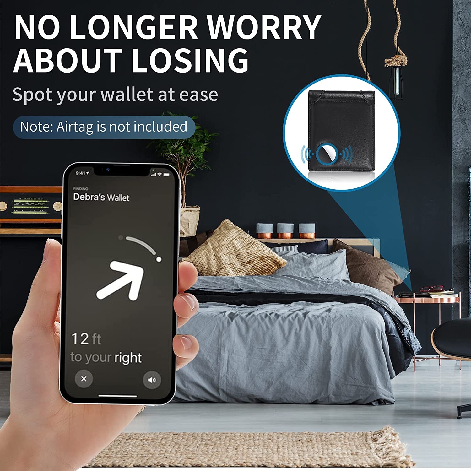 Swallowmall Airtag Wallet for Men,Rfid Genuine Leather Bifold Wallets for Men Removable ID Windows 11 Cards Holders Gift Box(Airtag Not Included)  swallowmall   