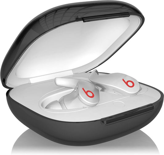 JDHDL Soft TPU Case for Beats Fit Pro, Transparent Waterproof Shock-Absorbing Protective Skin Cover Case Accesorries with Keychain for Wireless Headphones (Transparent Black)  JDHDL   