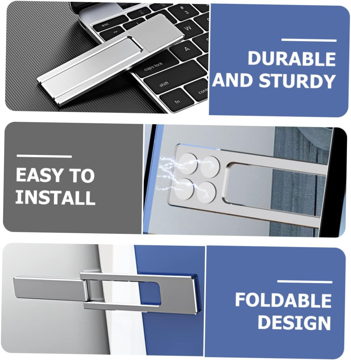 SOLUSTRE Mobile Phone Extension Bracket Adjustable Laptop Stand Foldable Laptop Stand Adjustable Computer Stand Laptop Phone Holder Magnetic Mobile Holder Laptop Extension Stand Phone Clip  SOLUSTRE   