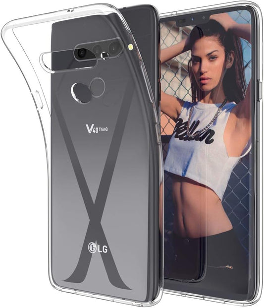 EGALO Clear Case for LG V40,LG V40 Thinq Case Clear,Slim Thin Silicone Soft Skin Flexible TPU Gel Lightweight Shock Absorption Anti-Scratch Protective Cases Cover for LG V40 Thinq,Crystal Clear  EGALO   
