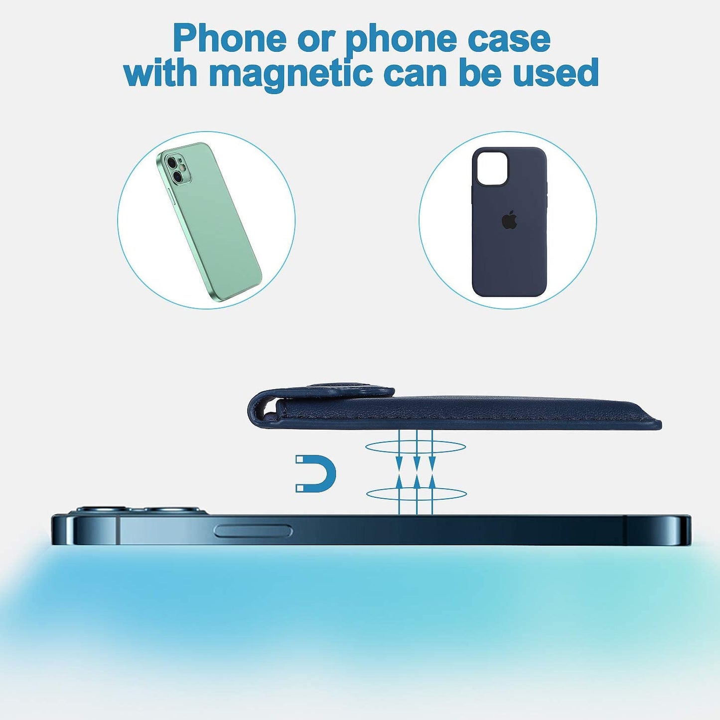 Luxury Magnetic Magsafe Wallet Card Holder Magsafe Wallet Iphone 12 13 Pro Max Stick on Magnetic Compatible with Iphone 12/13 Pro|Pro Max(Green)  QinLo   