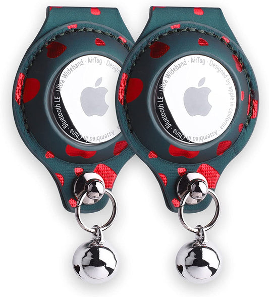 Decorbea Airtag Holder- Airtag Dog Collar Holder(2 Pack)- Dog Airtag Holder in Fashionable Design -PU Leather Pet Collar Case for Apple Airtags  Decorbea   