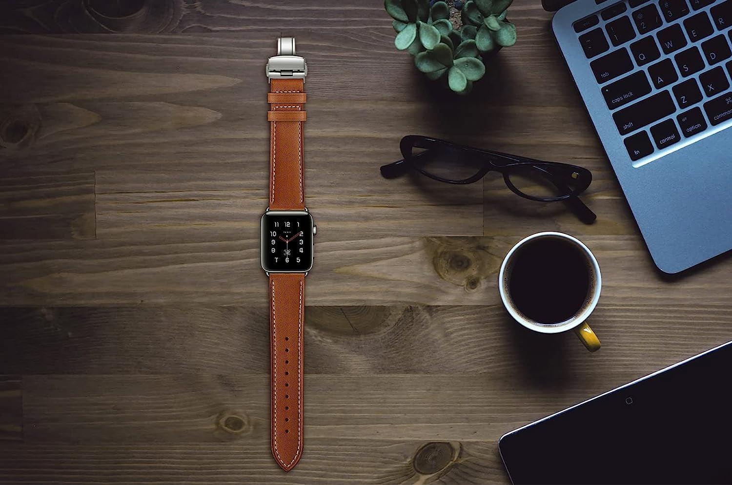 QIGOMINPP Genuine Leather Band Compatible with Apple Watch Bands 38Mm/40Mm/41Mm 42Mm/44Mm/45Mm,Butterfly Buckle Replacement Strap Compatible for Iwatch Series 7/6/5/4/3/2/1/SE  QIGOMINPP   