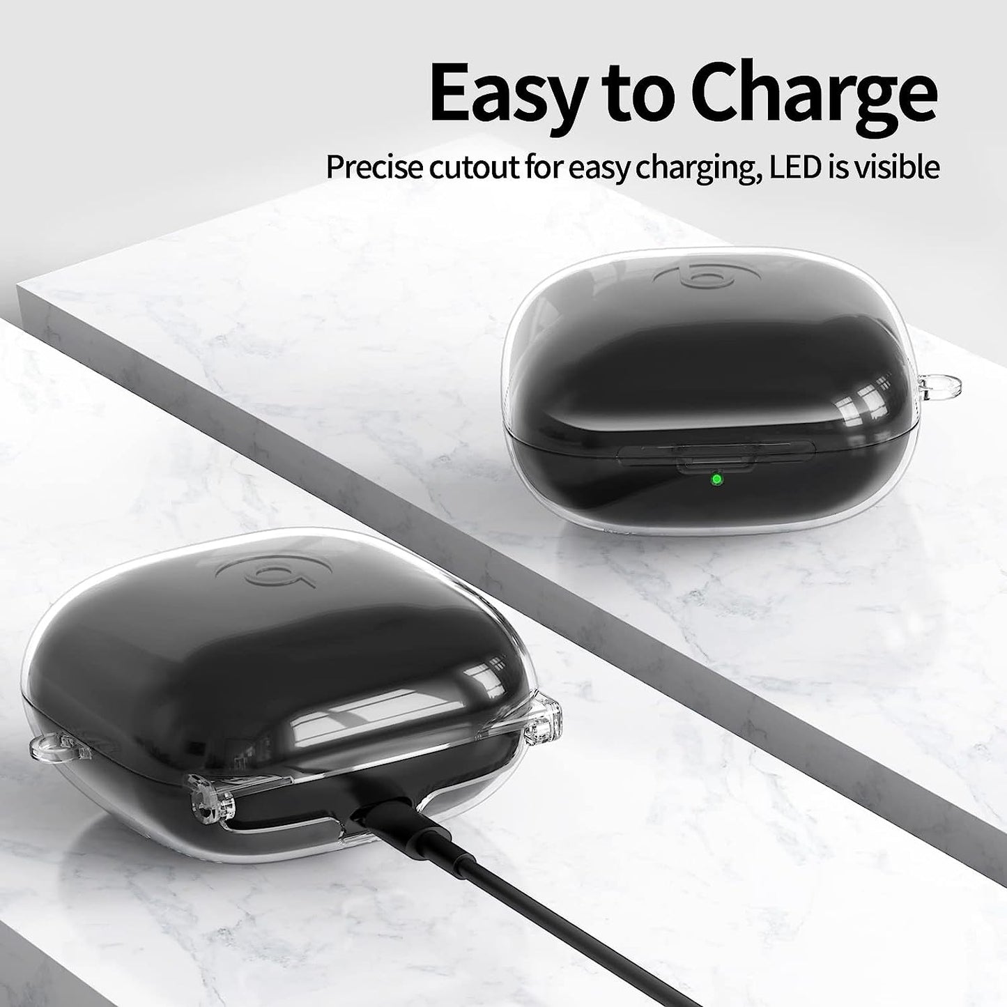 Powerbeats Pro Case Cover, Filoto Hard Case for Powerbeats Pro Wireless Earbuds Full Body Shockproof Protective Charging Case Skin with Keychain Accessories for Men Women (Clear)  Kerle   