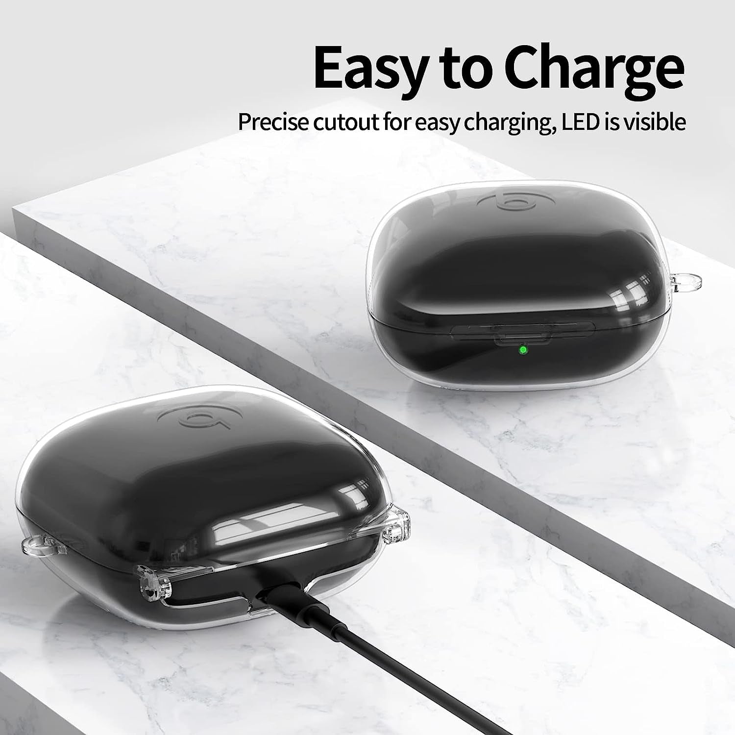 Powerbeats Pro Case Cover, Filoto Hard Case for Powerbeats Pro Wireless Earbuds Full Body Shockproof Protective Charging Case Skin with Keychain Accessories for Men Women (Clear)  Kerle   