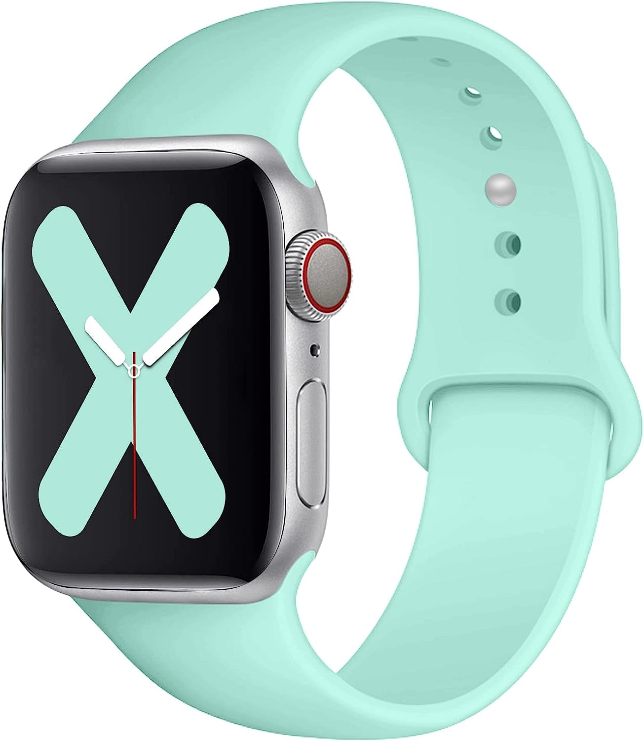 Saucyi Compatible with Apple Watch Band 41Mm 40Mm 38Mm 49Mm 45Mm 44Mm 42Mm,Soft Silicone Sport Band Replacement Strap with Classic Clasp for Iwatch Series 8 7 6 5 4 3 2 1 SE  Saucyi Light green 38mm/40mm/41mm S/M 