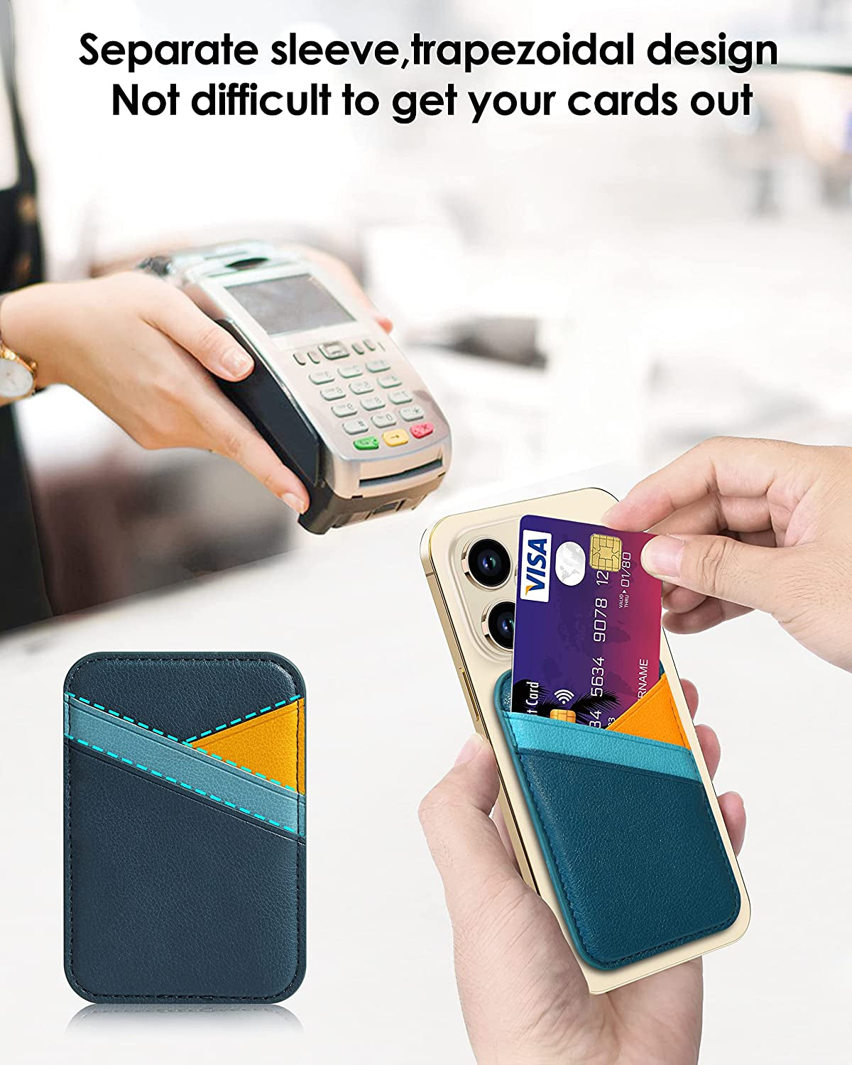 Magnetic Wallet Card Holder with Magsafe for Iphone 14/13/12 Series, Apple Mag Safe Wallet, up to 3 Cards and 3 Bills, Card Holder Magnetic Wallet for Back of Iphone 14, Iphone 13 and Iphone 12 Series  Miroddi   