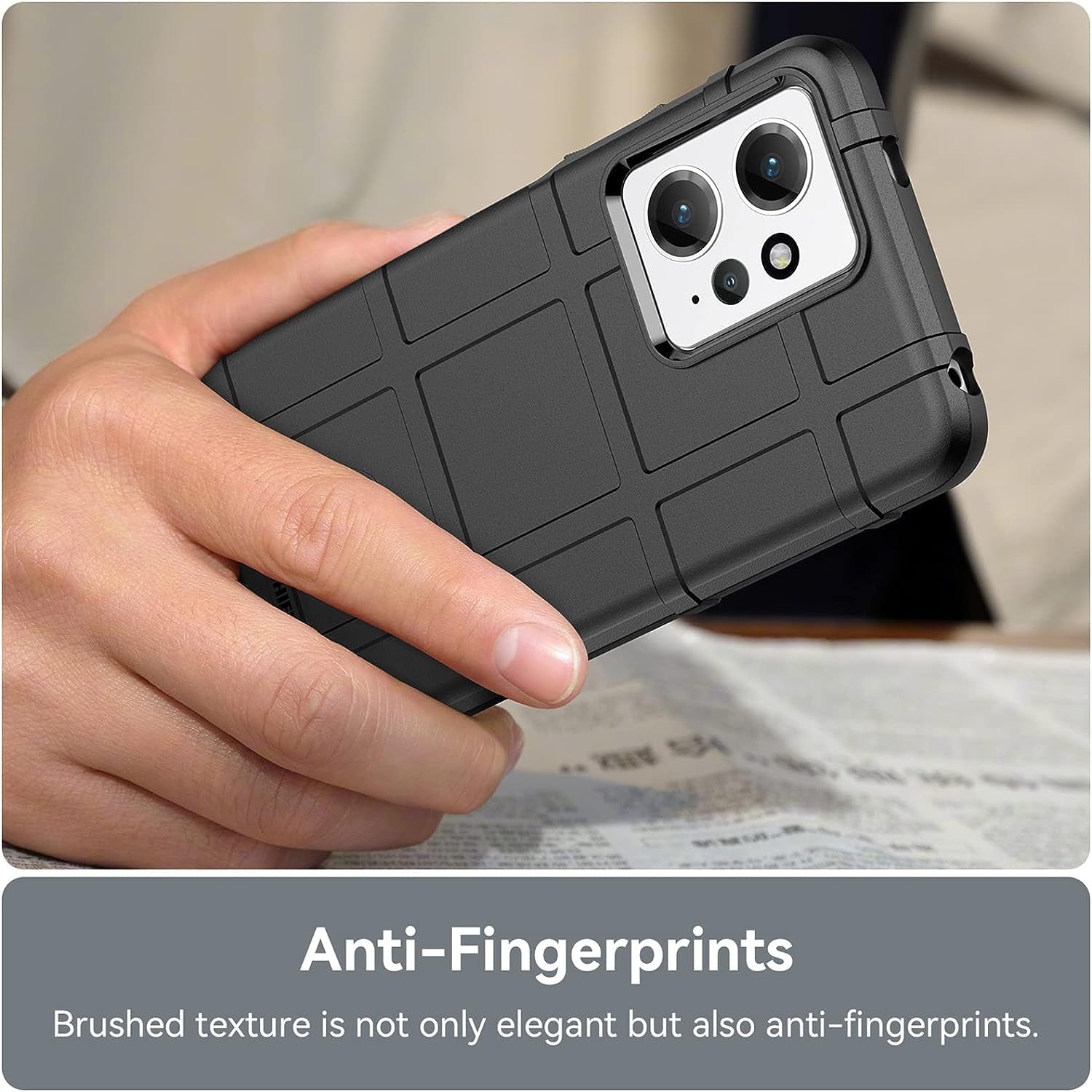 Ysnzaq Military Grade Durable Rugged Case for Xiaomi Redmi Note 12 4G (Not 5G), Ultra Slim Soft TPU Shockproof Protective Phone Cover for Xiaomi Redmi Note 12 4G HD Black  Ysnzaq   