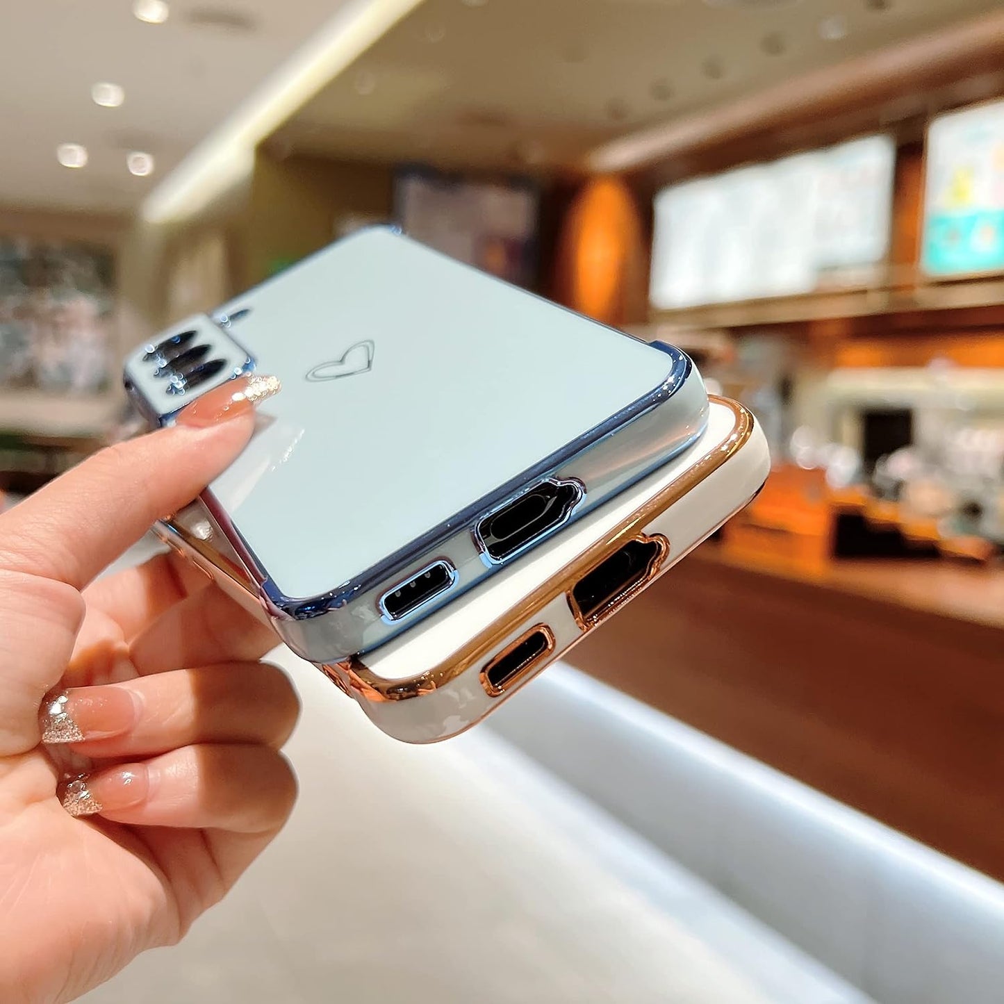 ZTOFERA Samsung Galaxy S22 plus 5G Case,Cute Plating Edge Love Hearts Pattern with Camera Lens Protection Phone Cover for Galaxy S22 plus 5G 6.6",Purple  ZTOFERA   