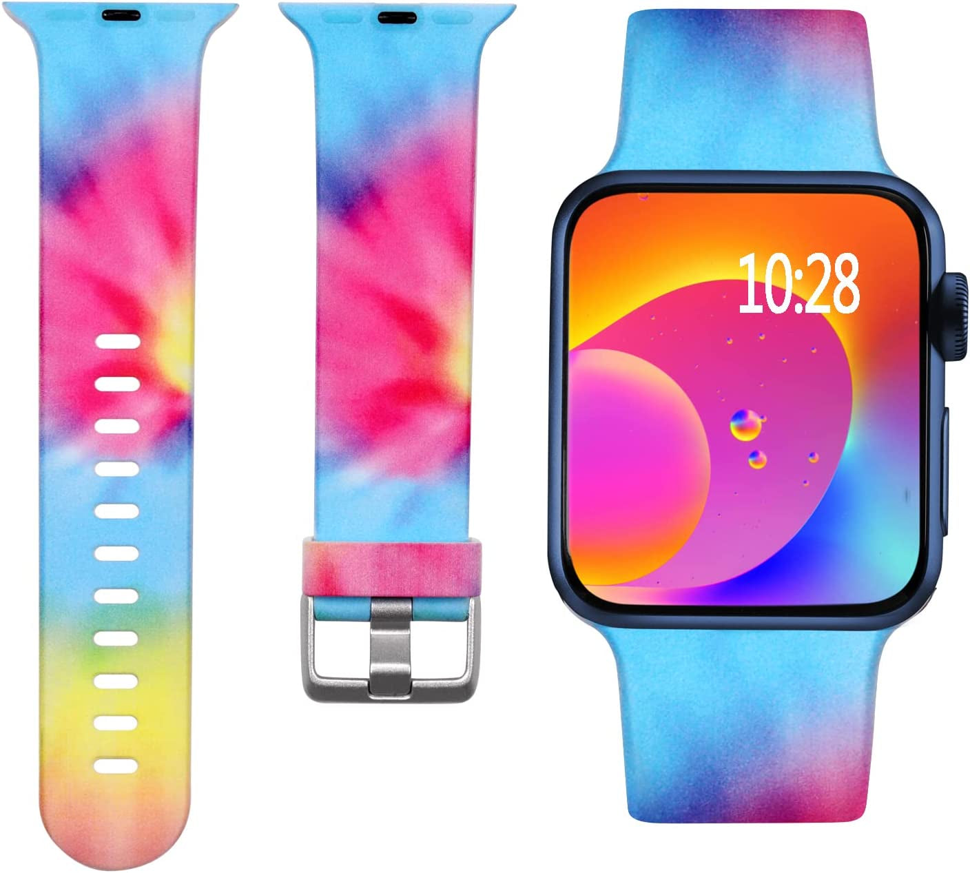 Laffav Compatible with Apple Watch Band 41Mm 40Mm 38Mm Iwatch SE & Ultra & Series 8/7/6/5/4/3/2/1 for Women Men, Sexy Leopard, S/M  Laffav Colorful Flower 42/44/45/49MM M/L 