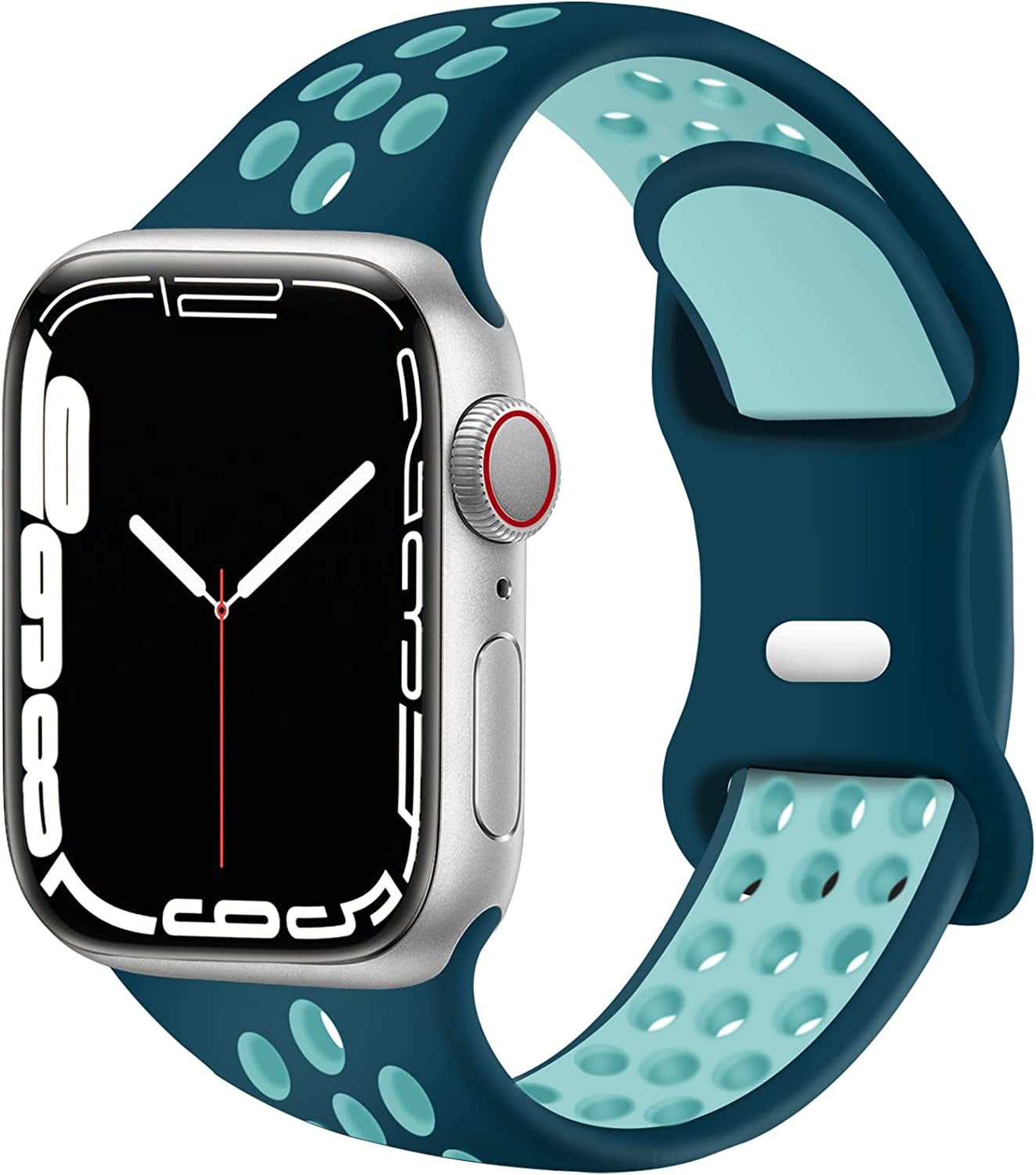 SVISVIPA Sport Bands Compatible for Apple Watch Bands 49Mm 45Mm 44Mm 42Mm 41Mm 40Mm 38Mm,Breathable Soft Silicone Sport Women Men Replacement Strap Compatible with Iwatch Ultra & SE & Series 8/7/6/5/4/3/2/1  SVISVIPA Turquoise Green 38mm/40mm/41mm 