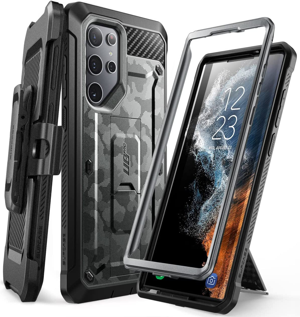 SUPCASE Unicorn Beetle Pro Series Case for Samsung Galaxy S22 Ultra 5G (2022 Release), Full-Body Dual Layer Rugged Belt-Clip & Kickstand Case without Built-In Screen Protector (Peacock)  SUPCASE Camogray  