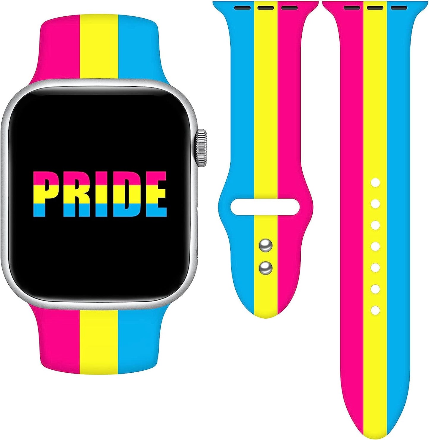 Vieeki Pride Watch Band Compatible with Apple Watch 38Mm 40Mm 41Mm 42Mm 44Mm 45Mm 49Mm Replaceable Silicone Smartwatch Straps for Iwatch Series Ultra SE 8 7 6 5 4 3 2 1  Vieeki Pan 38mm/40mm/41mm 