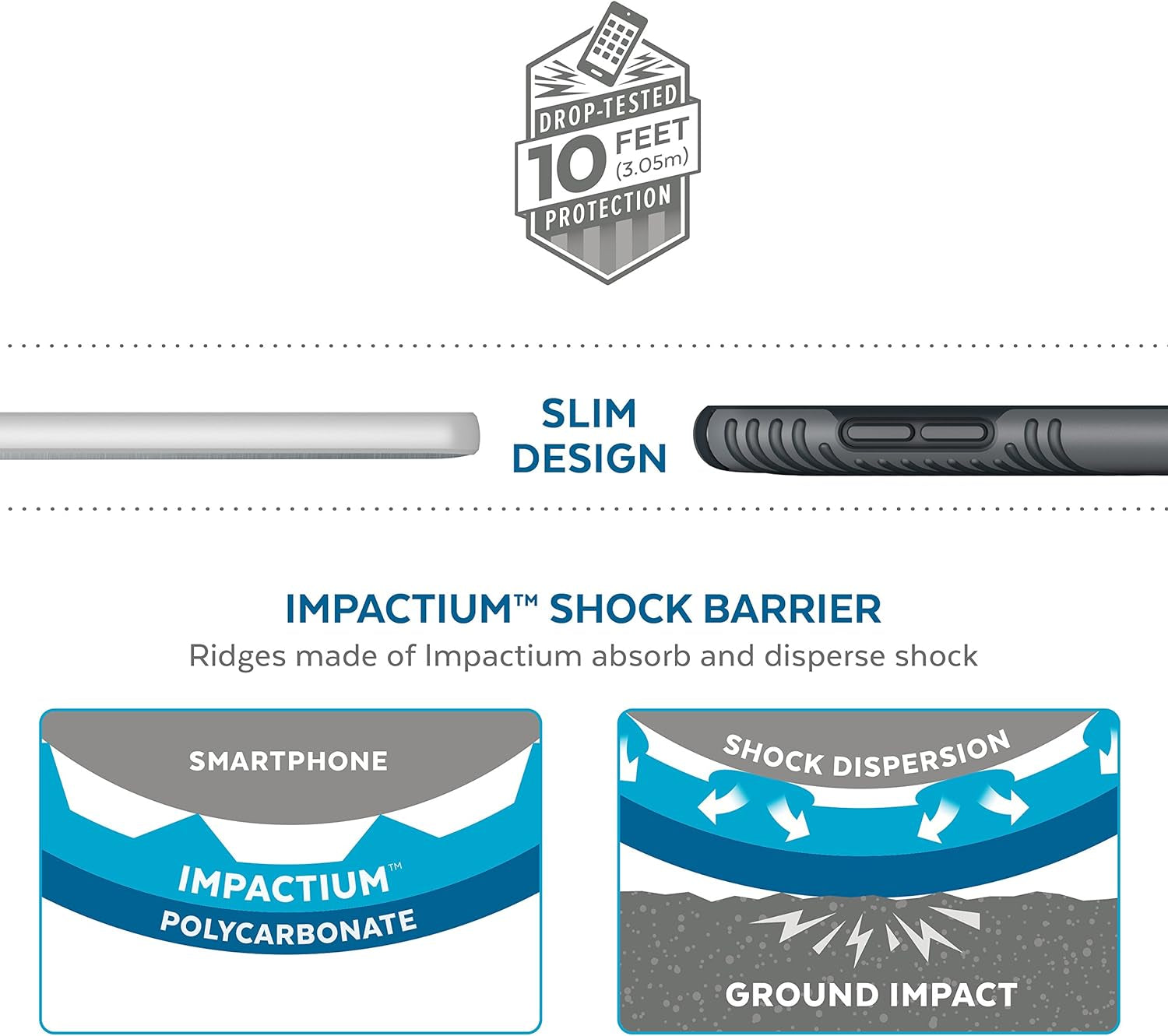 Speck Products Presidio Grip Cell Phone Case for LG G6 - Graphite Grey/Charcoal Grey  Speculative Product Design, LLC   