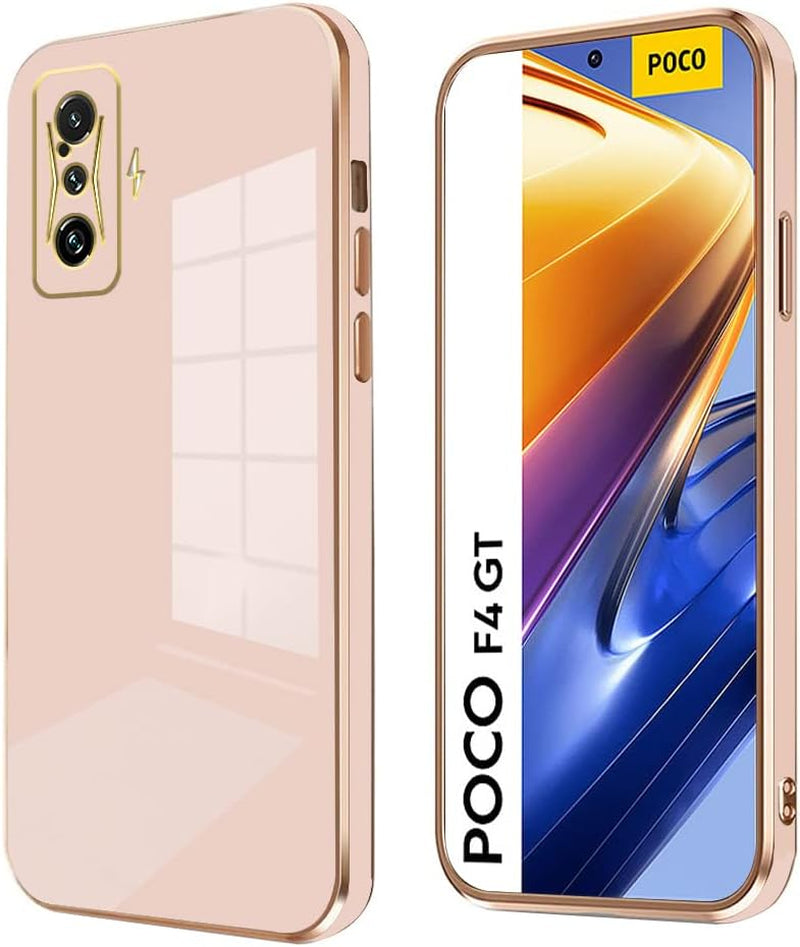 Wousunly Compatible with Xiaomi Poco F4 GT Case Silicone Pink, Plating Xiaomi Poco F4 GT Phone Case Shockproof Thin and Soft Cover (Pink)  Wousunly   