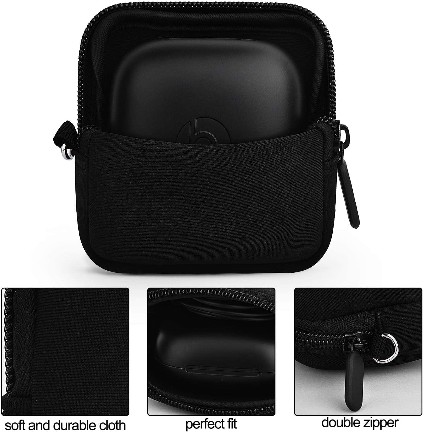 TOROTOP Case Compatible for Powerbeats Pro Case Cover,Anti-Lost & Shockproof Easy Carrying Silicone Case Accessories with Keychain and Soft Portable Storage Travel Carrying Case(Navy Blue)  TOROTOP   