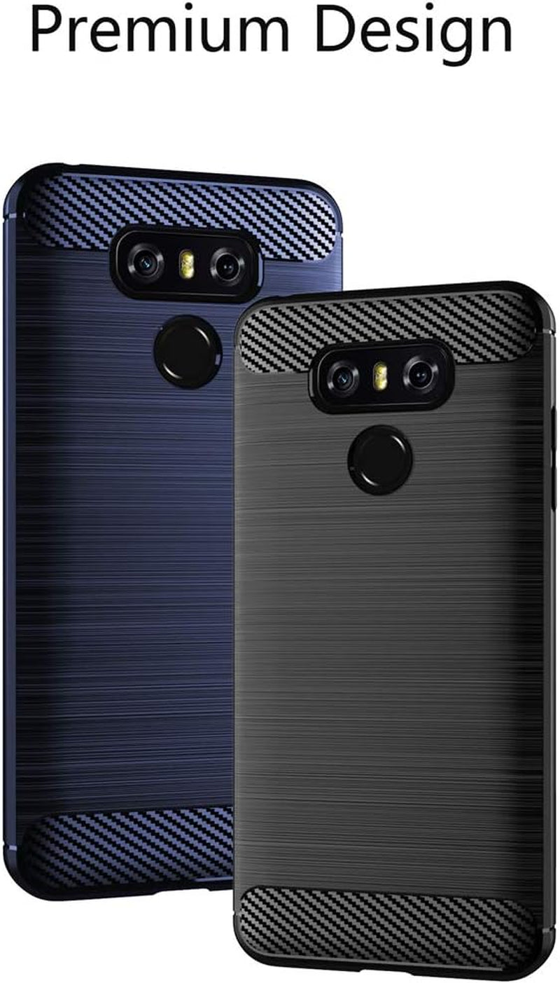 DONGDEAR Compatible for LG G6 Case LG G6 plus Phone Case,Slim Thin Flexible TPU Scratch Resistant Rubber Soft Skin Silicone Shockproof Carbon Fiber Protective Cases Cover for LG G6 (Brushed Blue)  DONGDEAR   