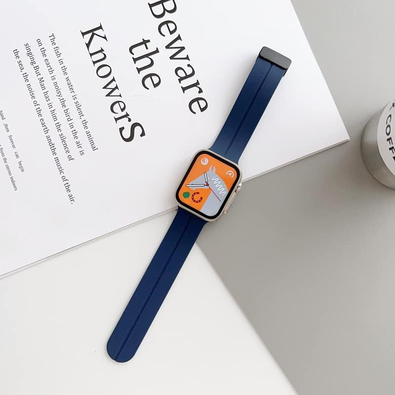 Meyzeli Compatible with Apple Watch Band 38Mm 40Mm 41Mm 42Mm 44Mm 45Mm 49Mm for Women Men, Soft Silicone Magnetic Buckle Sport Watch Band for Apple Watch SE Iwatch Series 8 7 6 5 4 3 2 1 Ultra  Meyzeli   