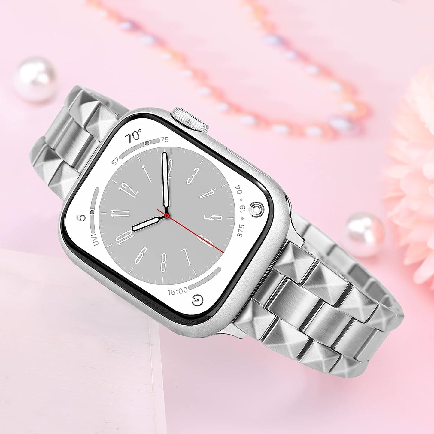 Trumirr Band for Apple Watch Series 8 7 SE (2Nd Gen) 40Mm Starlight Women, Fine Stainless Steel Watchband Replacement Strap for Iwatch SE Series 8 7 6 5 4 3 2 1  TRUMiRR   