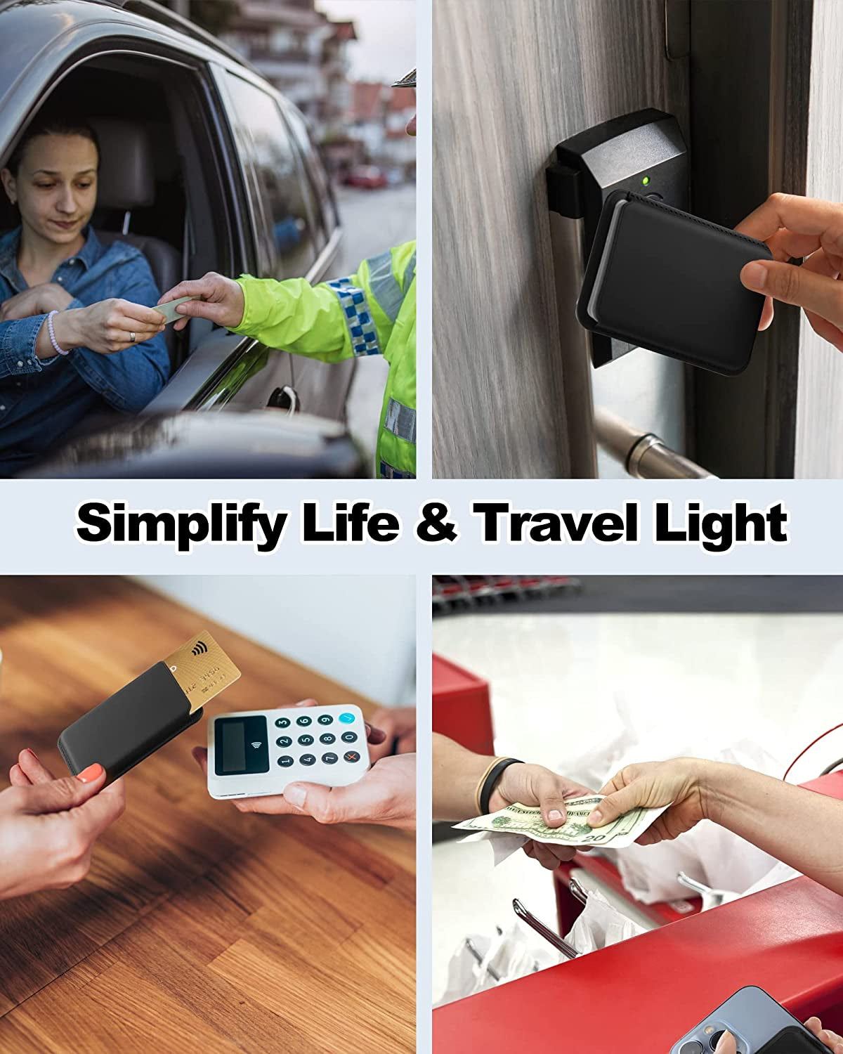 COMWINN Mag Safe Wallet with Double-Row Magnets - Minimalism Leather Mag Safe Card Holder - Slim Magnetic Wallet for Iphone 14/13/12 Series Model and Magsafe Case - Max Fit 3 Cards Black  COMWINN   