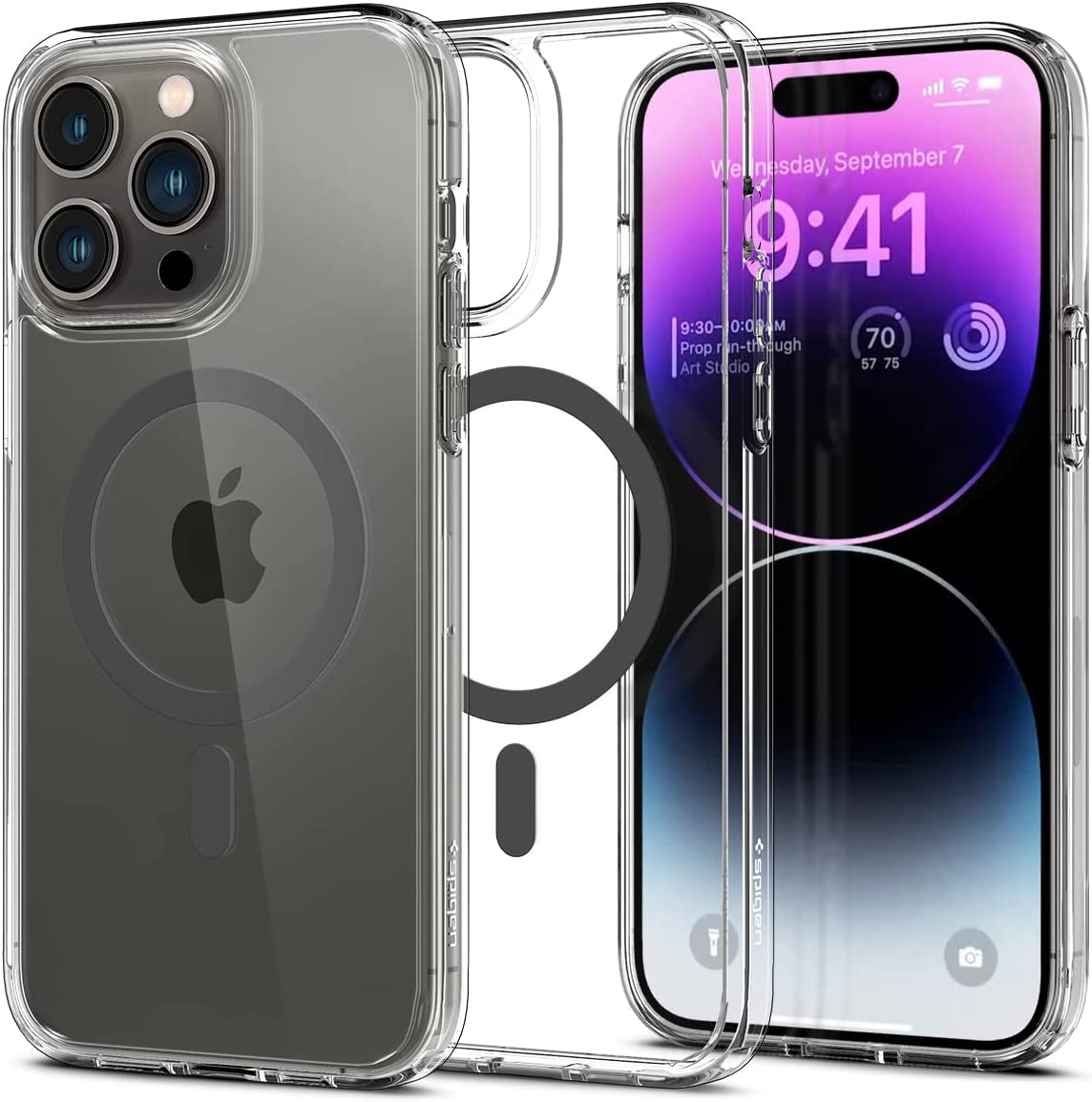 Spigen Ultra Hybrid (Magfit) [Anti-Yellowing Technology] Designed for Iphone 14 Pro Max Case (2022) - Deep Purple  Spigen Graphite  