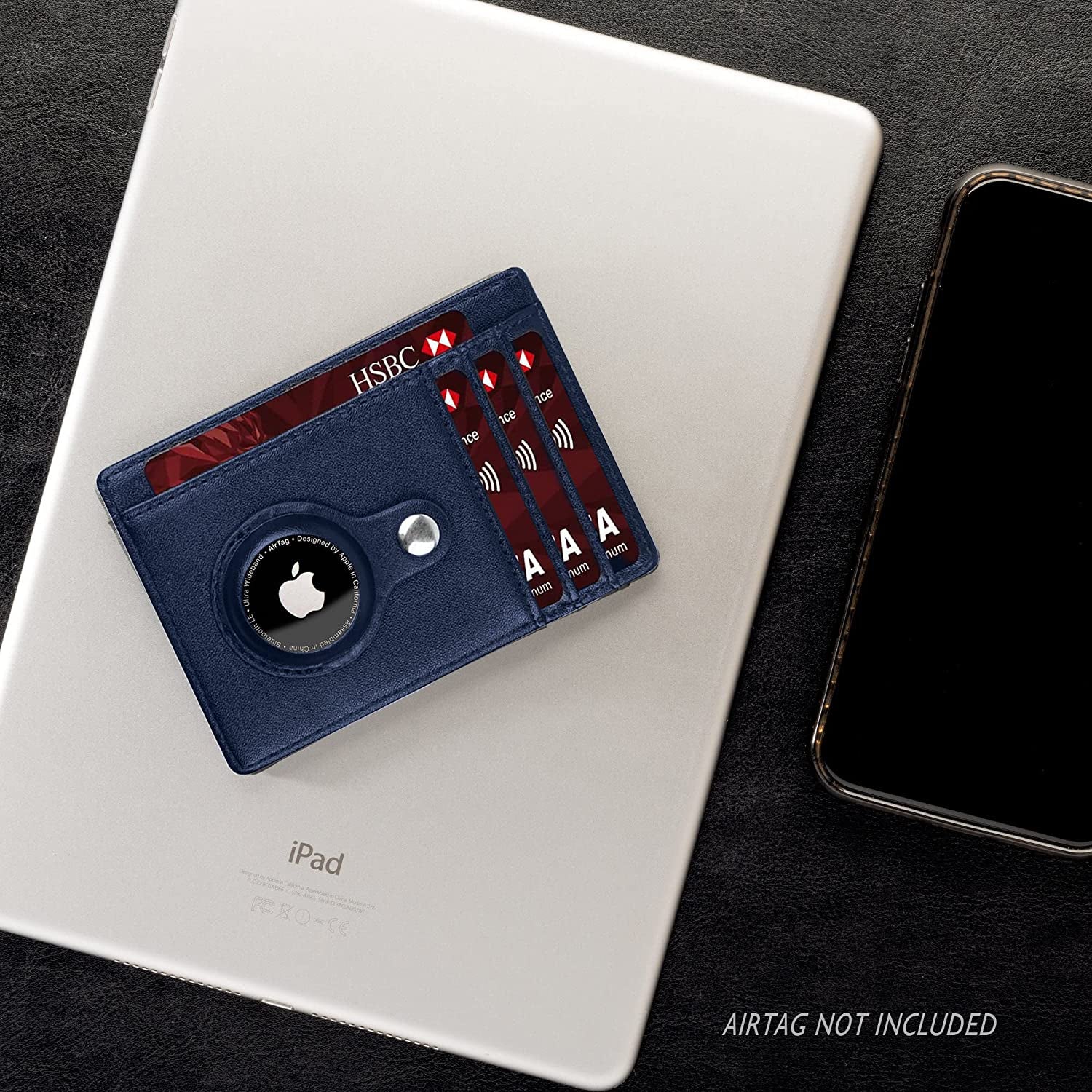 Airtag Wallet Men, Wallet with Airtag Holder, Slim Minimalist Front Pocket Wallet with Bonus Air Tag Keychain  AORAKI   