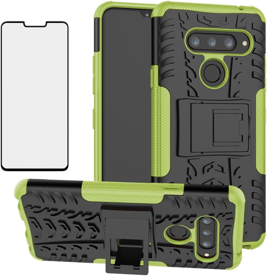 Asuwish Phone Case for LG V40 Thinq with Tempered Glass Screen Protector and Slim Stand Hybrid Heavy Duty Rugged Protective Cell Cover LGV40 Storm V 40 Thin Q V40Thinq LG40 40V 40Thinq Women Black  Asuwish Green For V40 Thinq / V40 / V40 Storm 