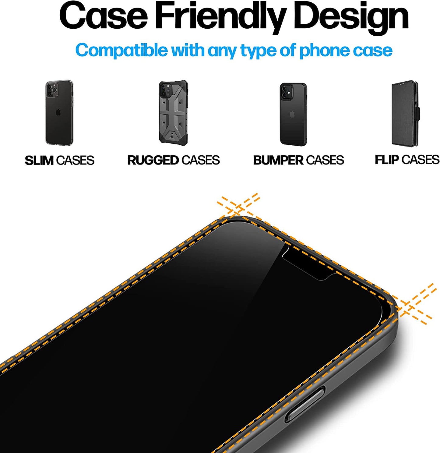 Power Theory Privacy Screen Protector for Iphone 14, Iphone 13, Iphone 13 Pro Tempered Glass anti Spy Protection with Easy Install Tray  Power Theory   