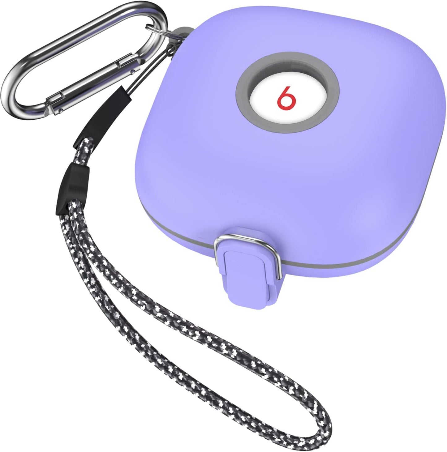 QIUDAOY for Beats Fit Pro Case with Secure Lock, Hard Shell Protective Case Cover for Beats Fit Pro Earbuds with Keychain/Lanyard Accessories, Silicone+Pc Full Skin Protector for Beats Fit Pro (Blue)  QIUDAOY Purple  