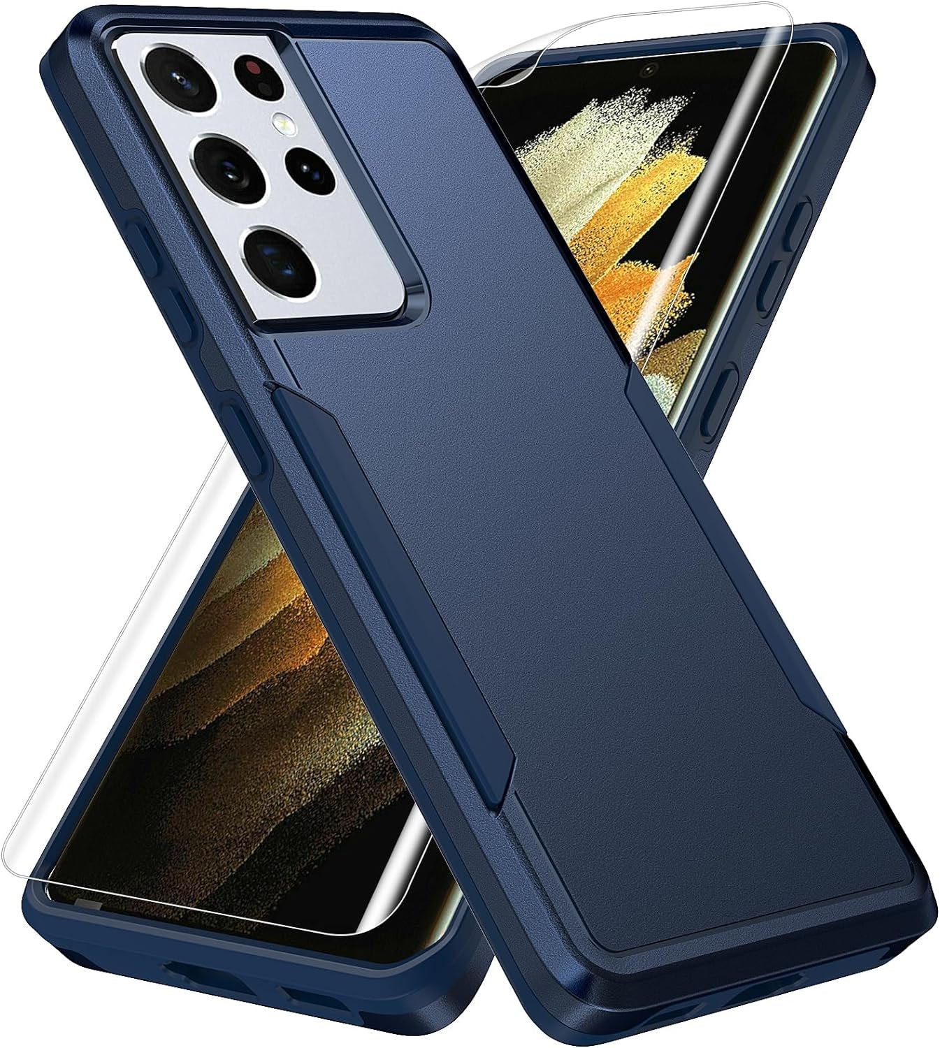 For Samsung Galaxy S21 Ultra Case, S21 Ultra Case with Screen Protector,[Military Grade Drop Tested] Heavy-Duty Tough Rugged Shockproof Protective Phone Case for Galaxy S21 Ultra 6.8 Inch (Blue)  BOYOSS   