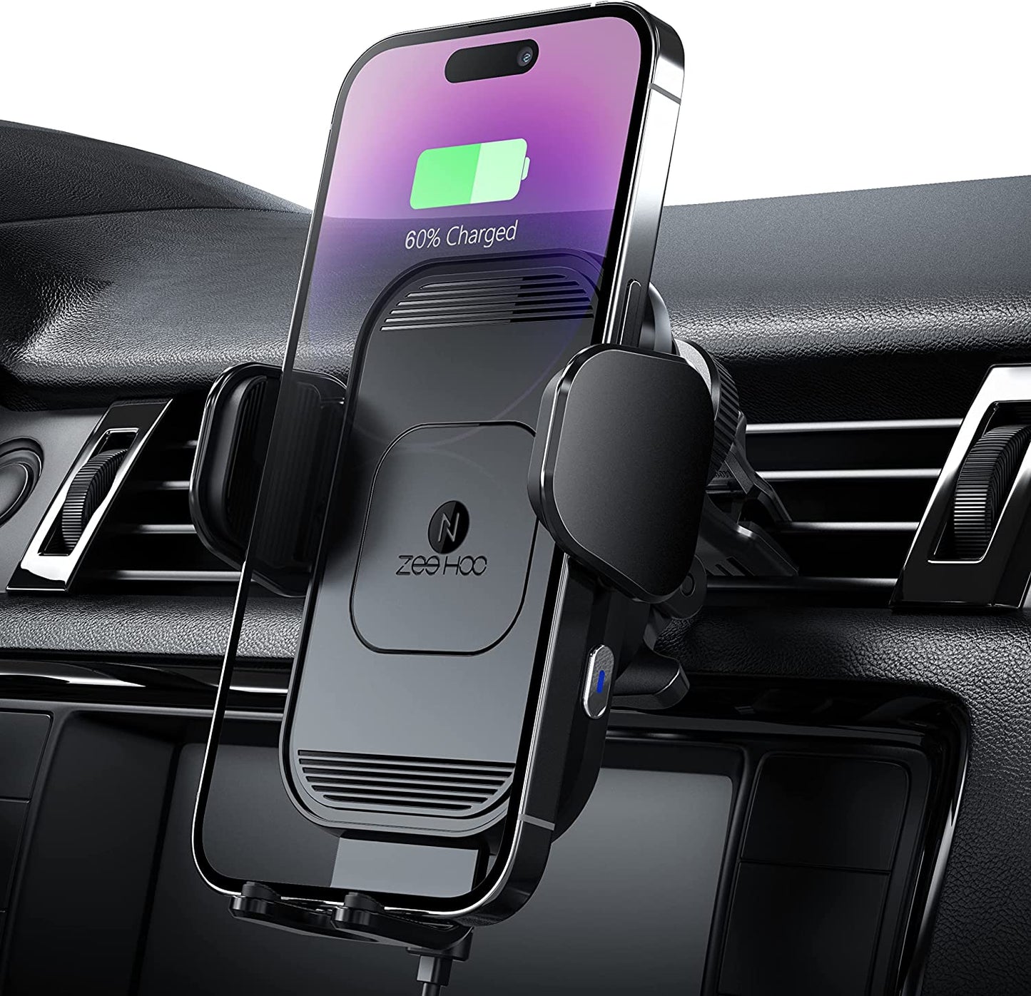 [Upgraded Version] Zeehoo Wireless Car Charger,15W Fast Charging Auto-Clamping Car Mount, Dash, Air Vent Charging Car Phone Holder for Iphone 14 13 12 11, Samsung Galaxy S23+ S22, Etc. (Black)  ZeeHoo Black(Vent Charger)  