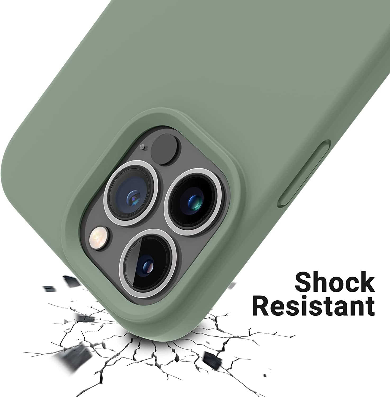 OTOFLY Designed for Iphone 14 Pro Case, Silicone Shockproof Slim Thin Phone Case for Iphone 14 Pro 6.1 Inch (Calke Green)  OTOFLY Direct   