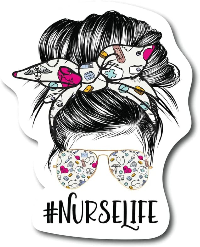 Nurse Life Refrigerator Magnet | #Nurselife | 5 Inch | Magnet| Waterproof | Bumper Car Trucks Vans Walls Laptop Magnet CS369  Modern Metal Designs   