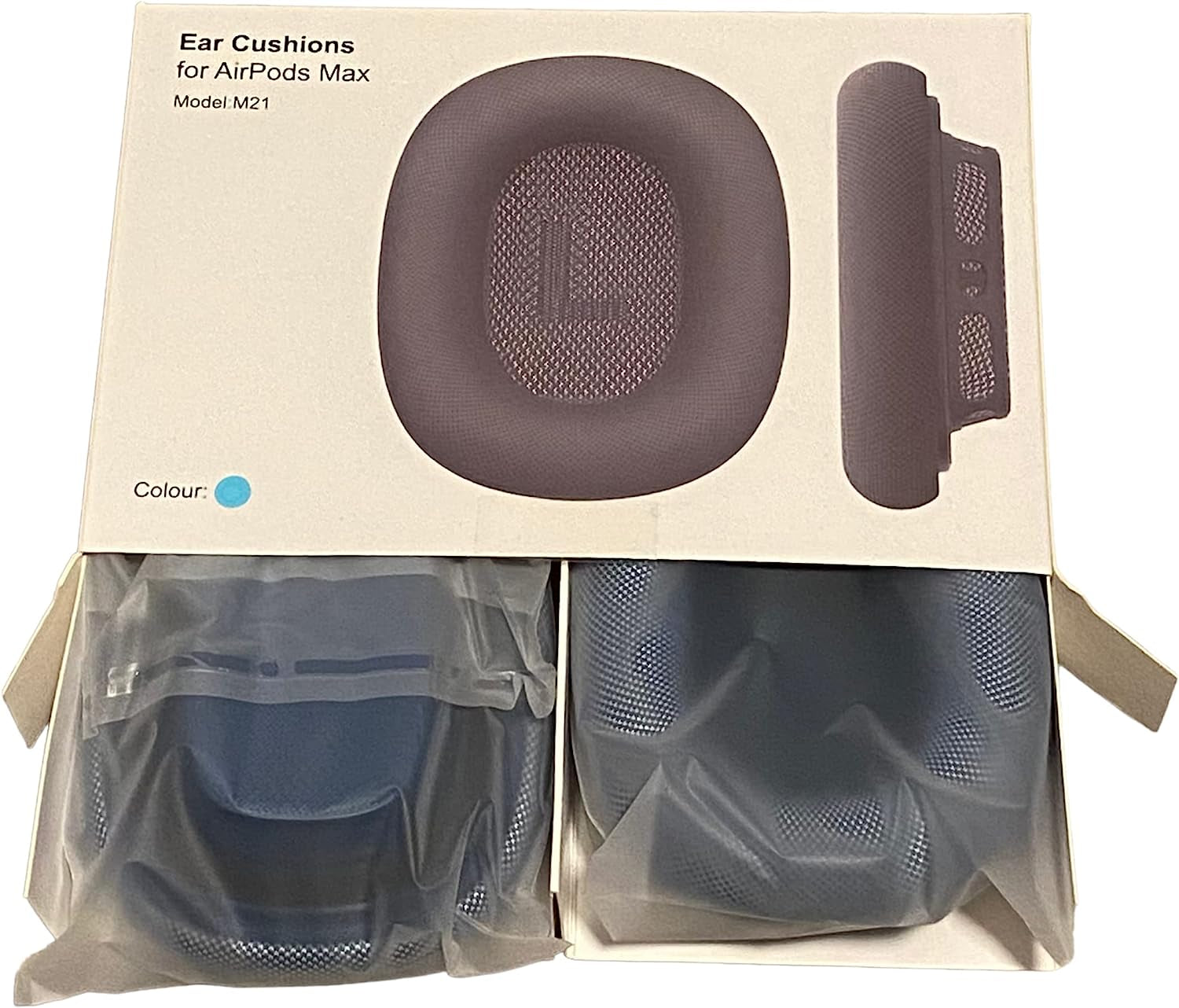 Replacements Earpad Covers for Airpod Max Headphones, 1 Pair - Durable Textile Fabric Mesh with Magnetic Connection (Black)  Earbudz Blue  