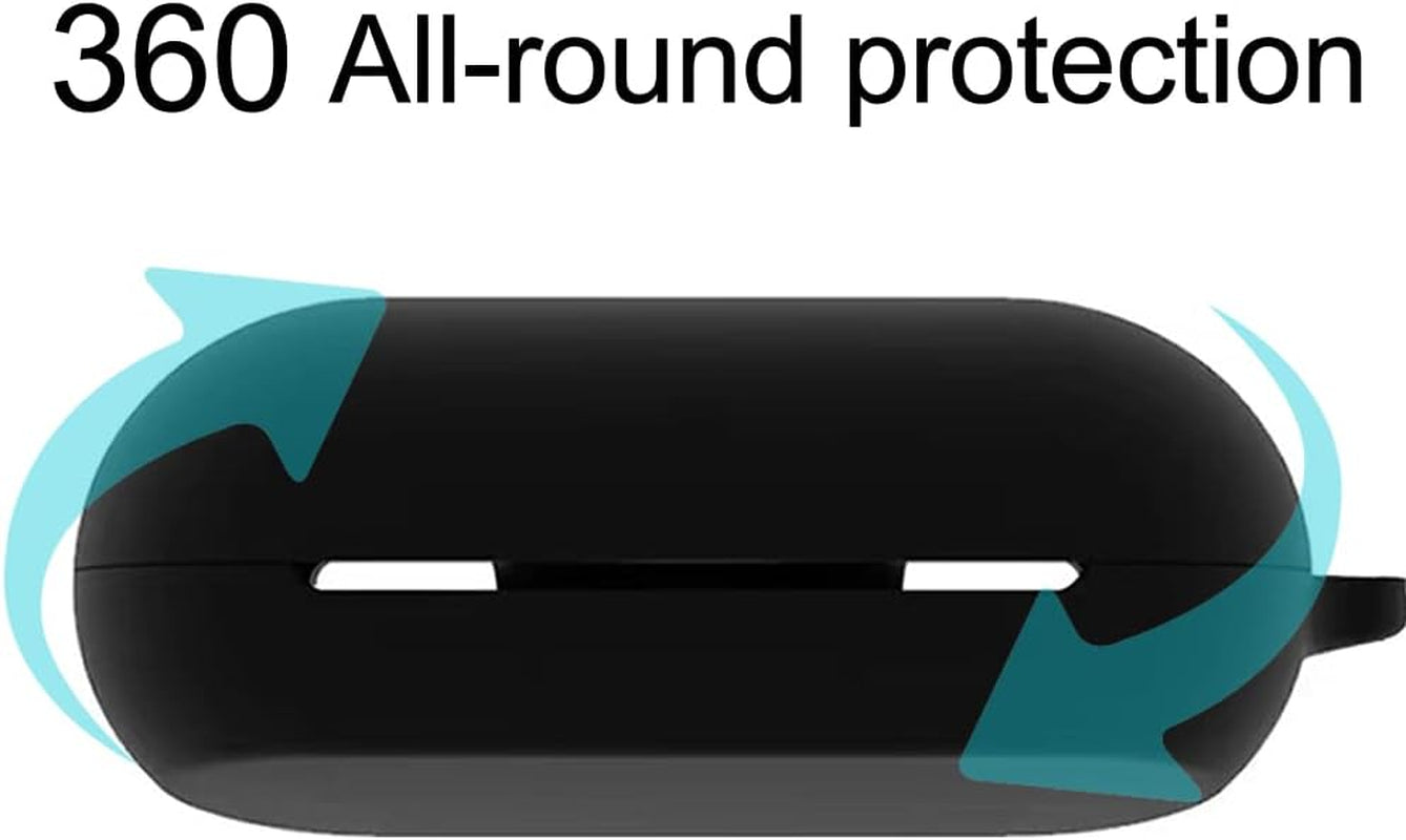 Accdeny Compatible for Sony WF-C500 Headphone Case, [Supports Wireless Charging] [Shockproof Protective Case] Silicone Headphone Case (Black-White)  Accdeny   