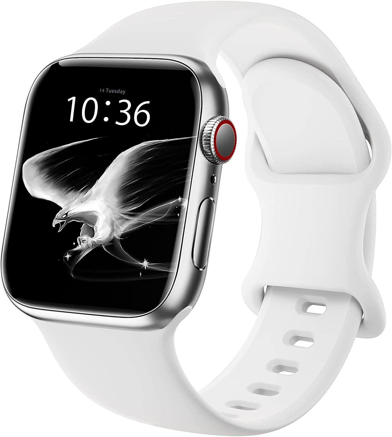 ZALAVER Bands Compatible with Apple Watch Band 38Mm 40Mm 41Mm 42Mm 44Mm 45Mm 49Mm, Soft Silicone Sport Replacement Band for Iwatch SE Ultra Series 8 7 6 5 4 3 2 1 Women Men  ZALAVER White 38mm/40mm/41mm 