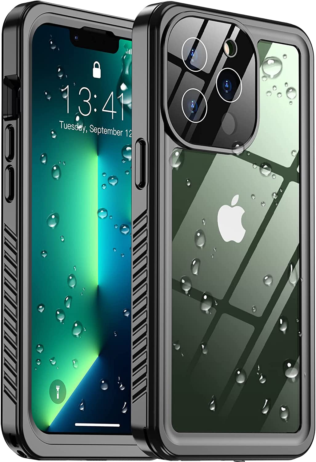 Temdan [Real 360 for Iphone 14 Pro Case Waterproof, Built-In 9H Tempered Glass Camera Lens & Screen Protection [14FT Military Dropproof][Full-Body Shockproof][Dustproof][Ip68 Underwater] Phone Case  Temdan   