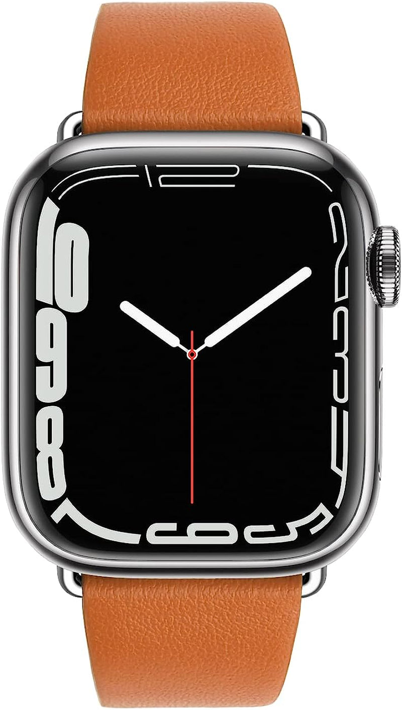 Eyamumo Thin Leather Band Compatible with Apple Watch Bands 41Mm 40Mm 38Mm Women, Genuine Leather Bands Wristbands Replacement Straps for Apple Iwatch SE2 SE Series 8 7 6 5 4 3 2 1  Eyamumo Gold Brown 41MM / 40MM / 38MM 