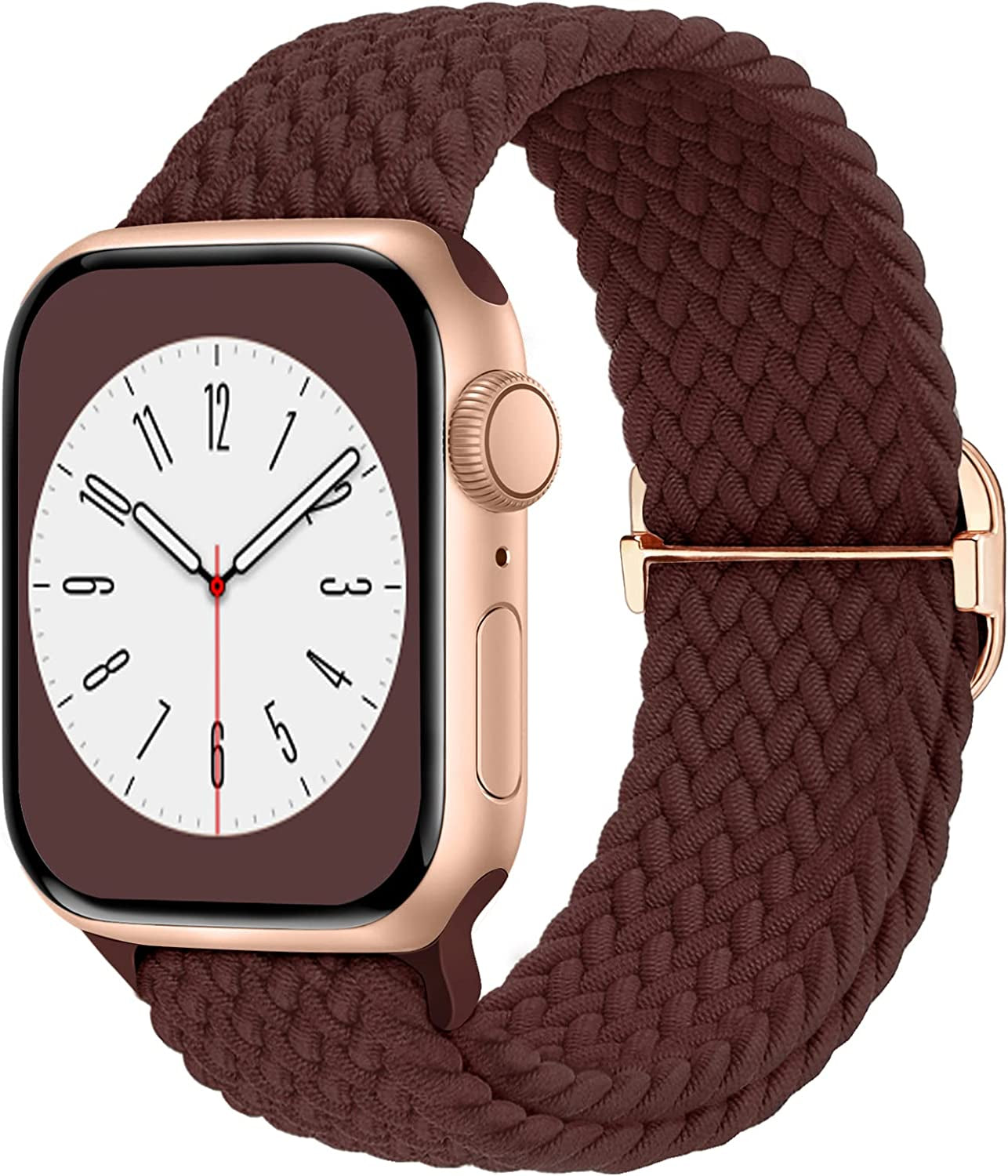 Braided Solo Loop Compatible with Apple Watch Band 38Mm 40Mm 41Mm 42Mm 44Mm 45Mm 49Mm for Women Men, Stretchy Straps Elastic Sport Wristbands for Iwatch Series 8 7 6 5 4 3 2 1 SE Ultra  Butifacion Dark Wine 42/44/45/49mm 