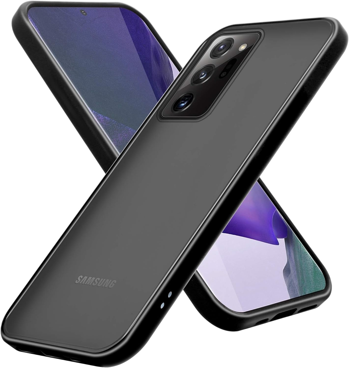 Cadorabo Case Compatible with Samsung Galaxy Note 20 Ultra in Frosted Black - Mobile Phone Case with TPU Silicone inside and Matt Plastic Back - Protective Cover Hybrid Hardcase Back Case  Cadorabo   