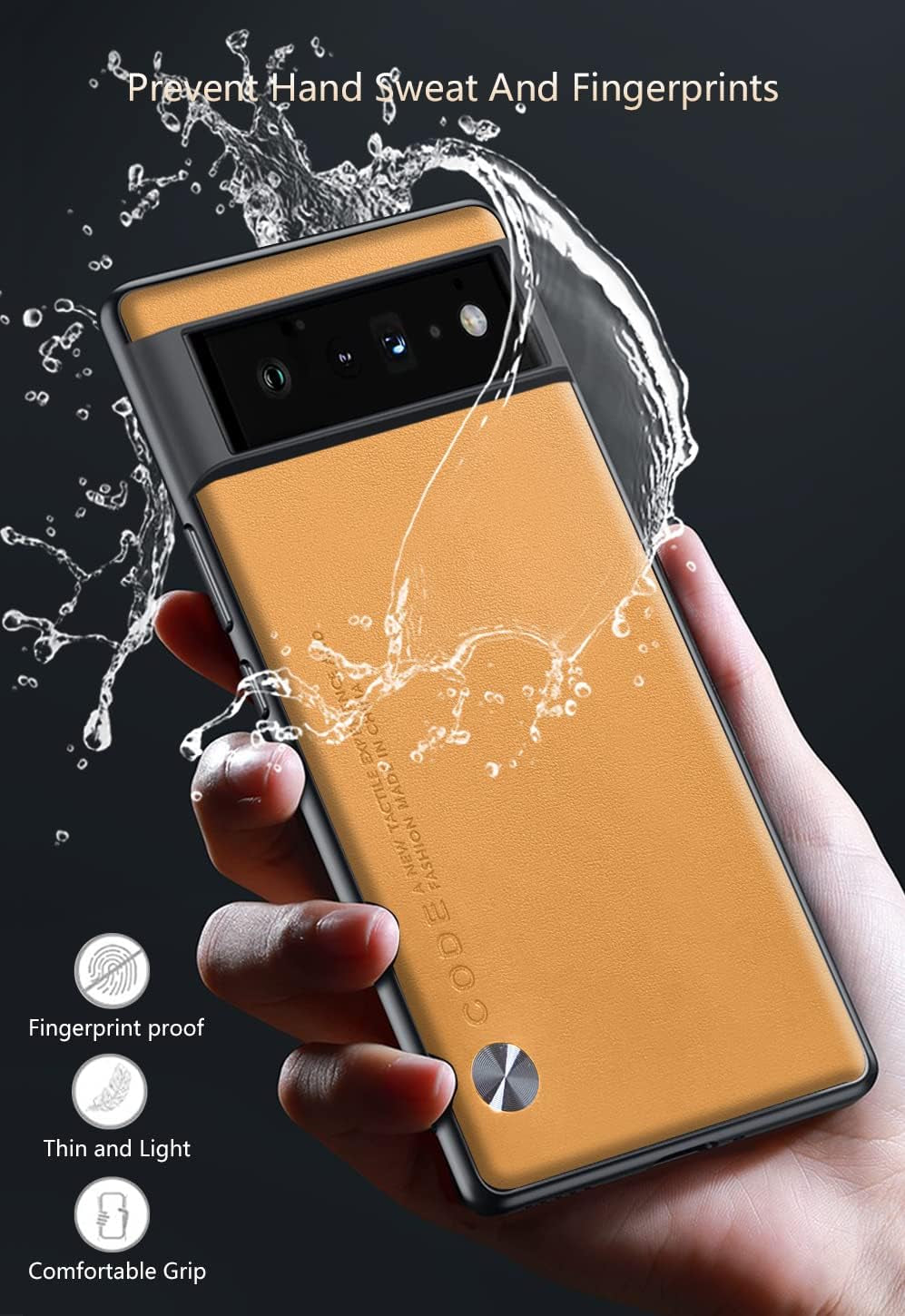 Puxssul for Google Pixel 6 Case 5G (2021), Soft TPU Artificial Leather Case,Extremely Light Ultra-Light Camera Protection Leather Cover Case for Google Pixel 6 5G (Yellow)  Puxssul   