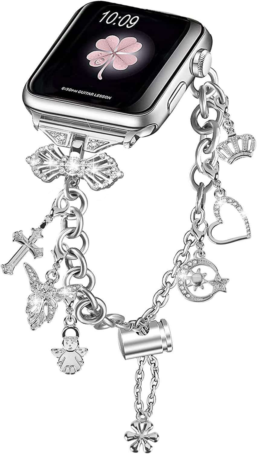 NYENEIL Compatible with Apple Watch Ultra Band 38Mm 40Mm 41Mm 42Mm 44Mm 45Mm 49Mm Interchangeable Charms Dressy Bracelet for Women  NYENEIL   