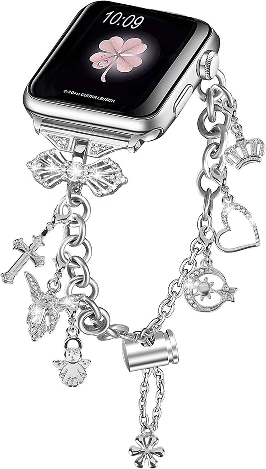 NYENEIL Compatible with Apple Watch Ultra Band 38Mm 40Mm 41Mm 42Mm 44Mm 45Mm 49Mm Interchangeable Charms Dressy Bracelet for Women  NYENEIL   