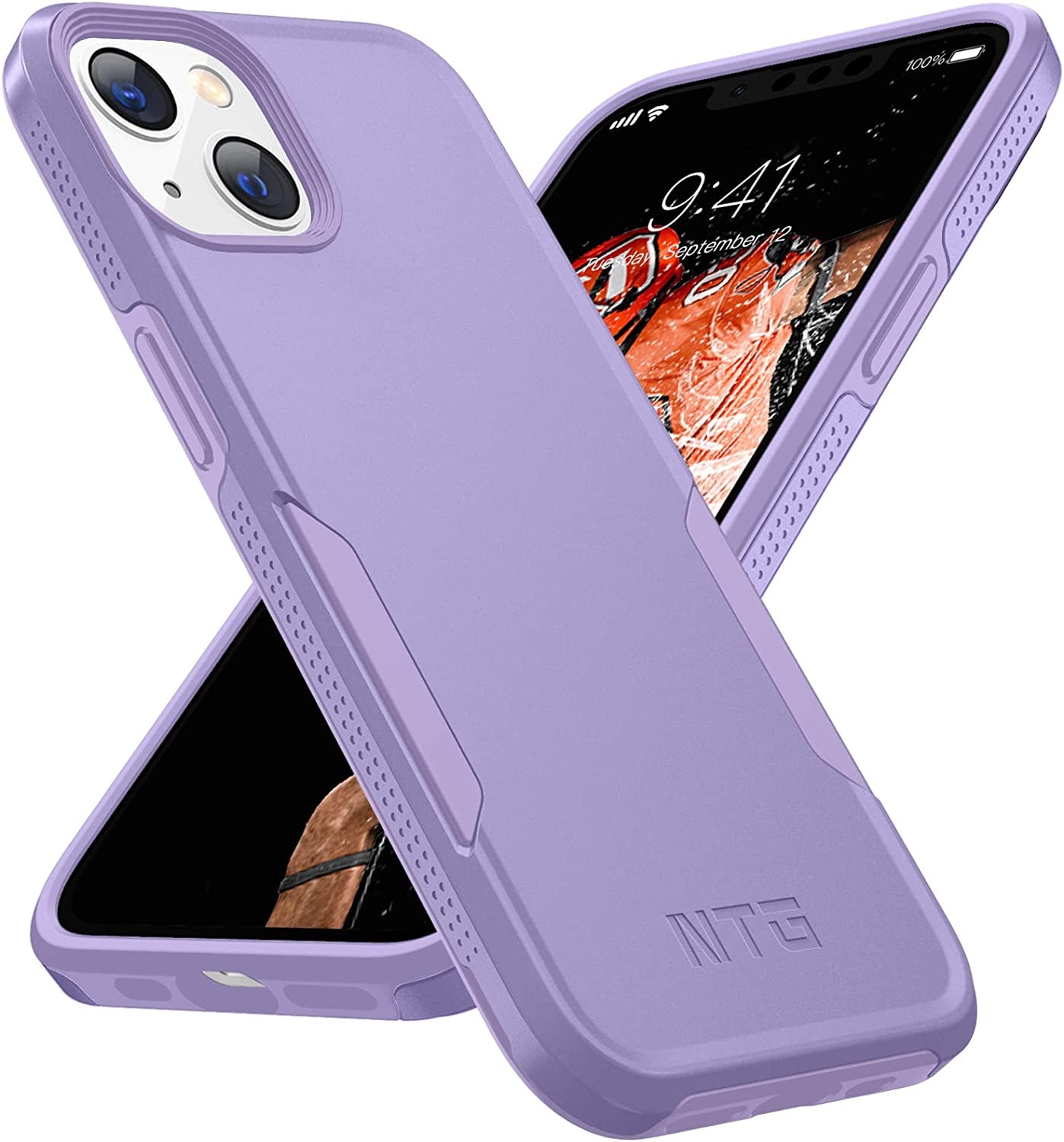 NTG Military Shockproof Iphone 14 Case, Iphone 13 Case [2 Layer Structure Protection] [Military Grade Anti-Drop] Hard Slim Iphone 14/13 Phone Case,Shockproof Protective Phone Case for Iphone 14/13  NTG Clove Purple  